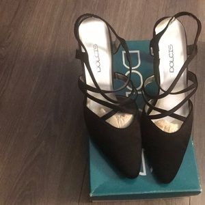 Dolcis “Katarina” black strappy heel